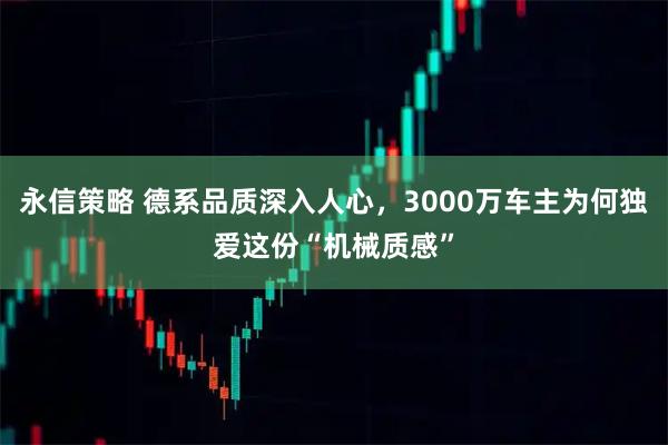 永信策略 德系品质深入人心，3000万车主为何独爱这份“机械质感”